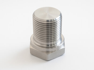 Verschlussschraube aus Aluminium im Steuergehäuse